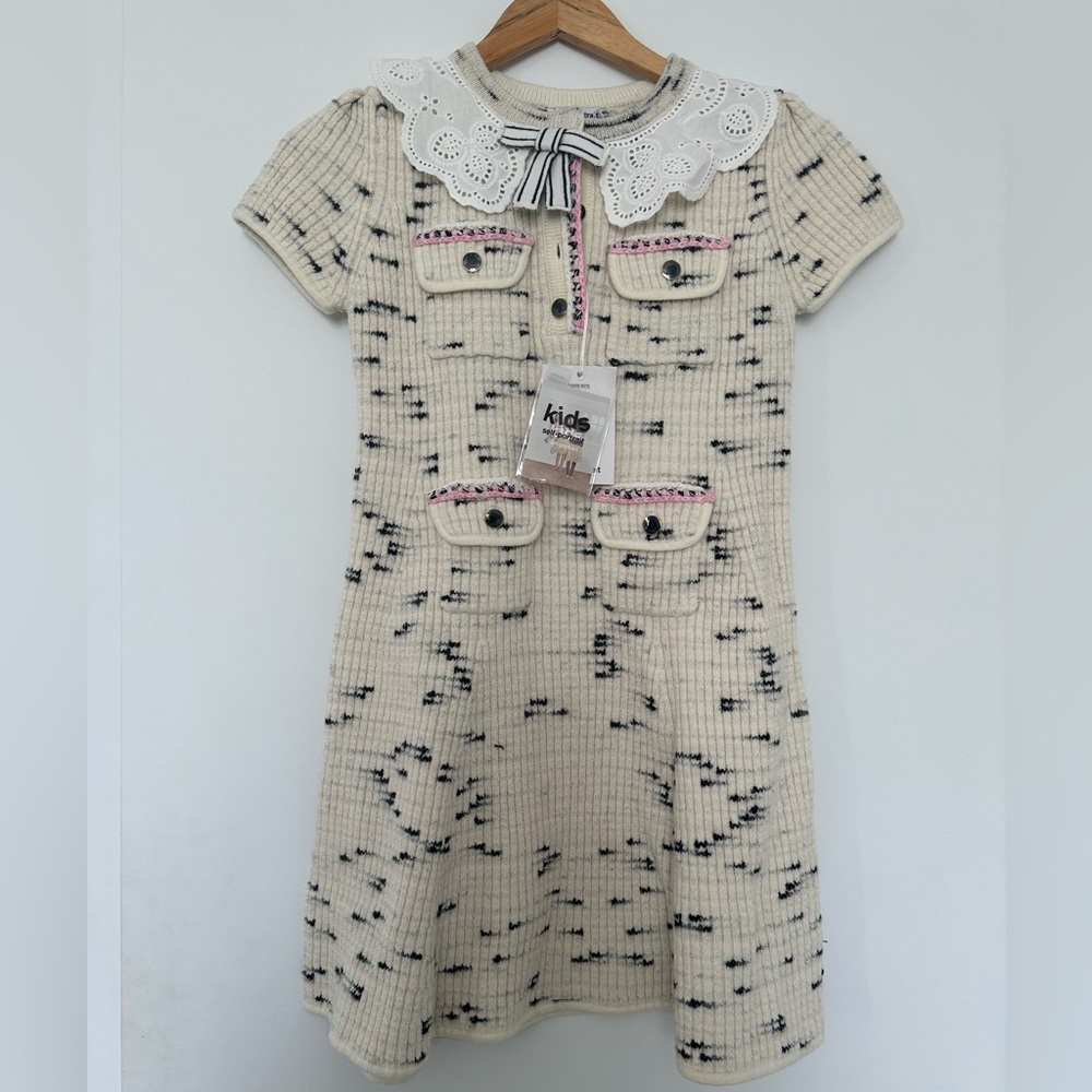 Self-portrait Children’s Ivory Yarn Knit Dress